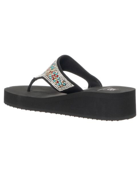 Tongs Olivia noir/multicolore