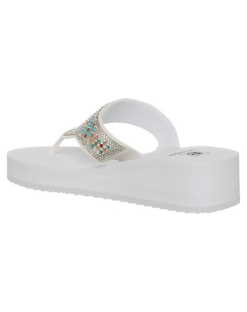 Tongs Olivia blanc/multicolore