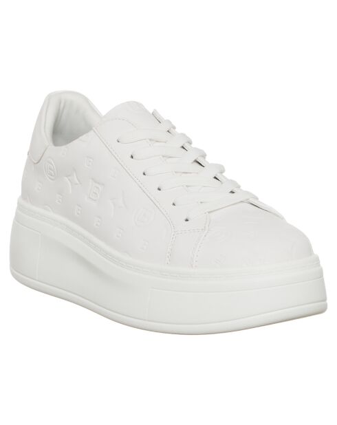 Sneakers Naomie blanches  - Talon 5 cm