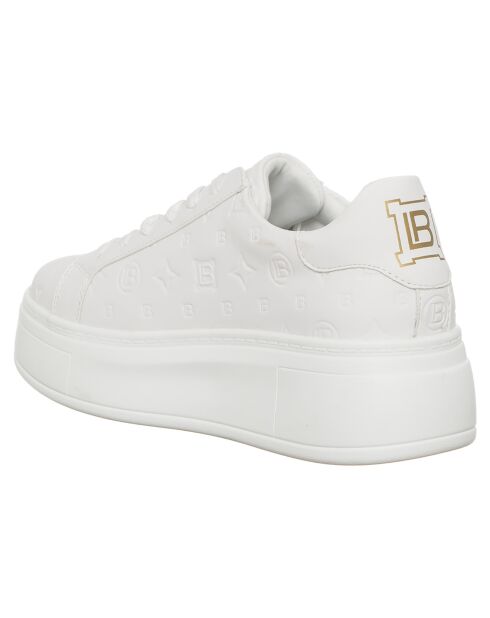 Sneakers Naomie blanches  - Talon 5 cm