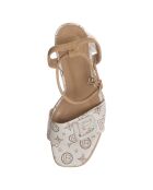 Sandales Aurélie ivoire/marron - Talon 11 cm