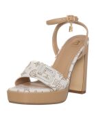Sandales Aurélie ivoire/marron - Talon 11 cm