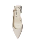 Slingbacks Béatrice ivoire - Talon 7 cm
