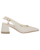 Slingbacks Béatrice ivoire - Talon 7 cm