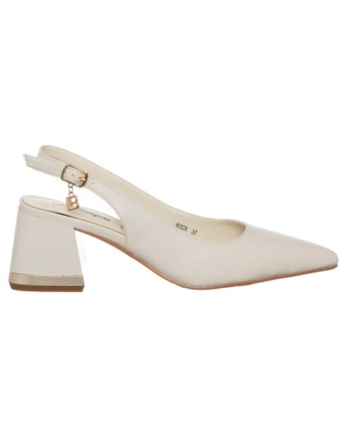 Slingbacks Béatrice ivoire - Talon 7 cm