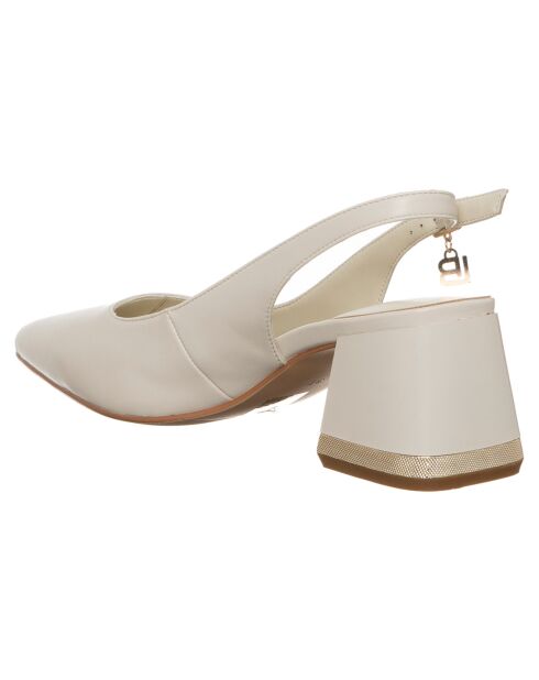 Slingbacks Béatrice ivoire - Talon 7 cm