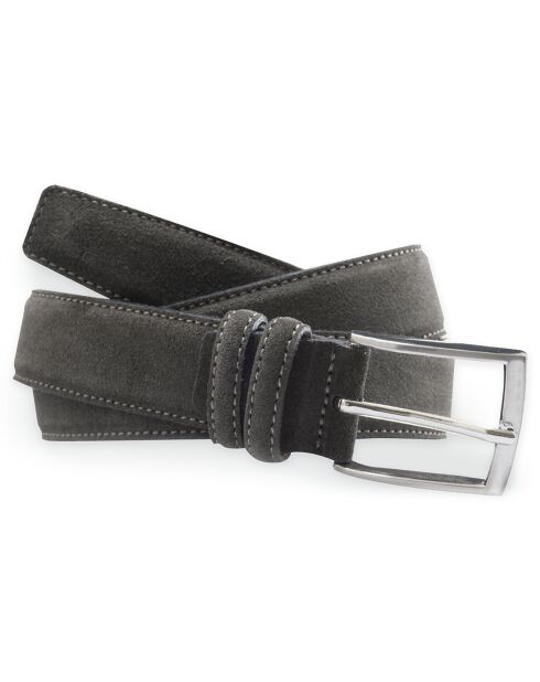 Ceinture en Cuir & Croute de Cuir noire