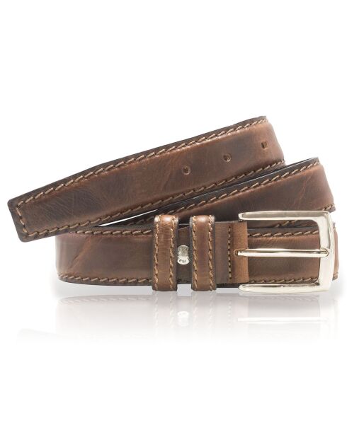 Ceinture en Cuir pleine fleur marron