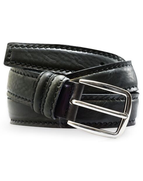 Ceinture en Cuir pleine fleur noire