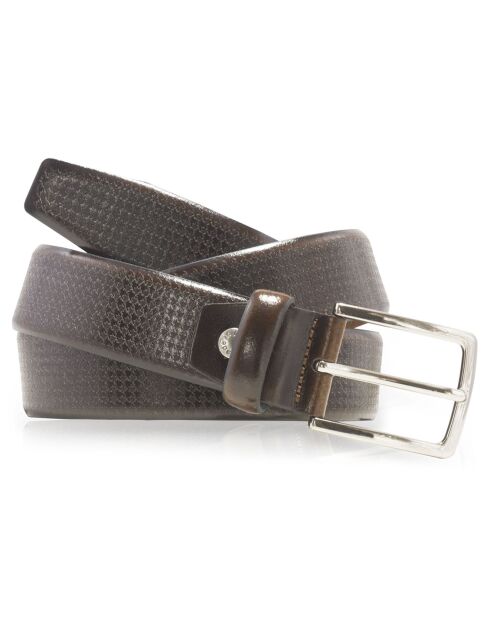 Ceinture en Cuir & Croute de Cuir marron