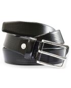 Ceinture en Cuir & Croute de Cuir noire