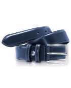 Ceinture en Cuir & Croute de Cuir bleue