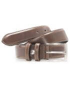 Ceinture en Cuir & Croute de Cuir marron