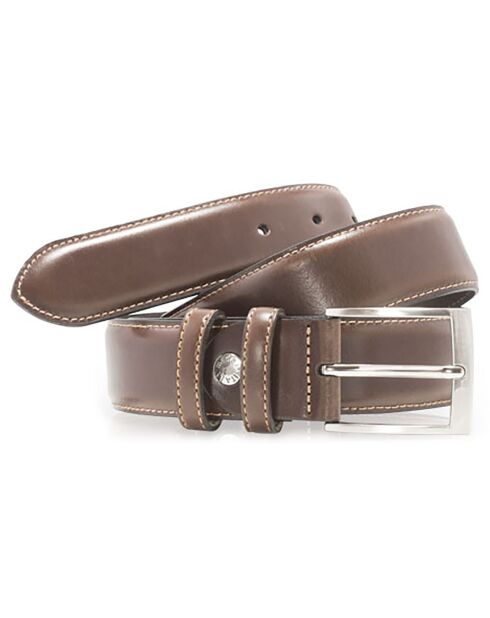 Ceinture en Cuir & Croute de Cuir marron