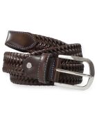 Ceinture en Cuir bimatière marron