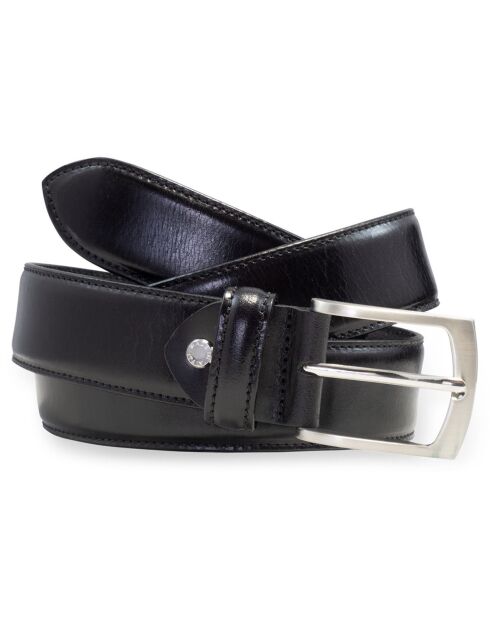 Ceinture en Cuir pleine fleur noire