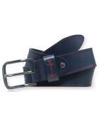 Ceinture en Cuir pleine fleur bleue