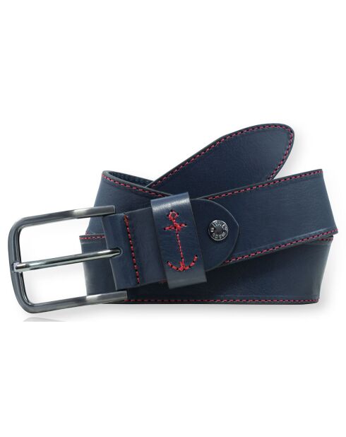 Ceinture en Cuir pleine fleur bleue