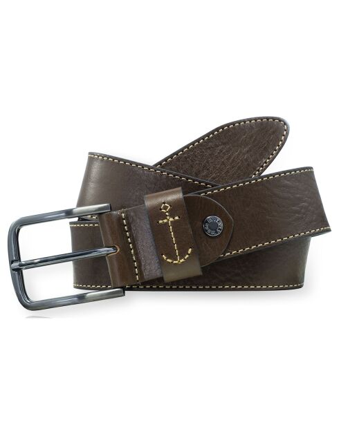 Ceinture en Cuir pleine fleur marron