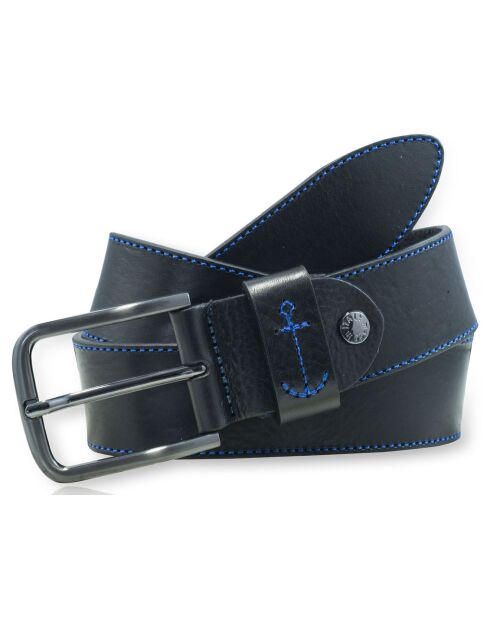 Ceinture en Cuir pleine fleur noire