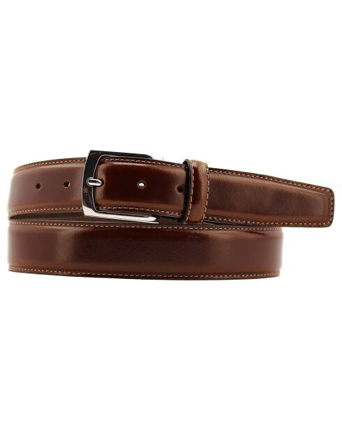 Ceinture en Cuir & Croute de Cuir tabacco