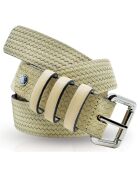 Ceinture en Cuir & Croute de Cuir beige