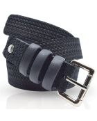 Ceinture en Cuir & Croute de Cuir noire