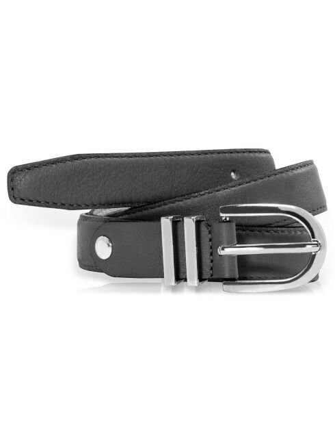 Ceinture en Cuir & Croute de Cuir noire