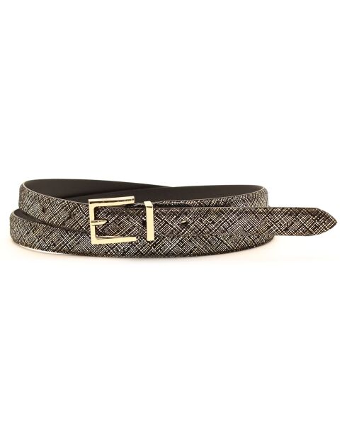Ceinture en Cuir & Croute de Cuir bleu jean