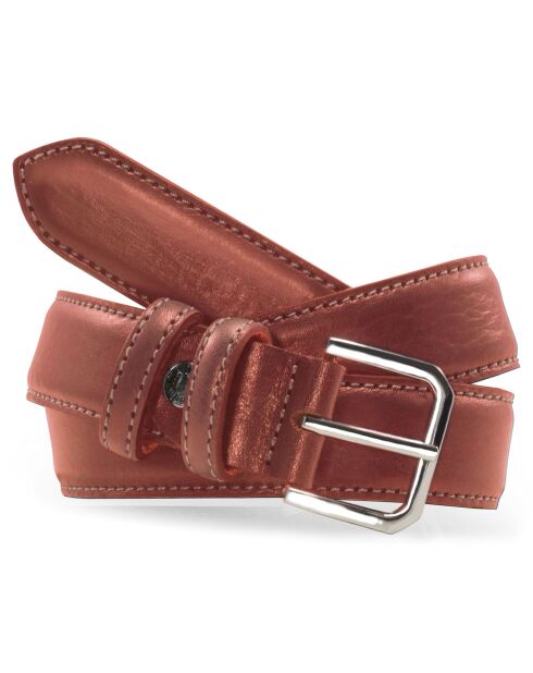Ceinture en Cuir pleine fleur rouge