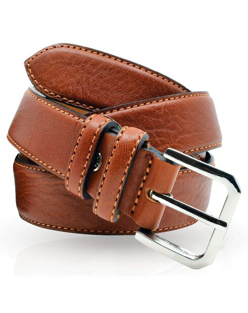 Ceinture en Cuir pleine fleur tabacco