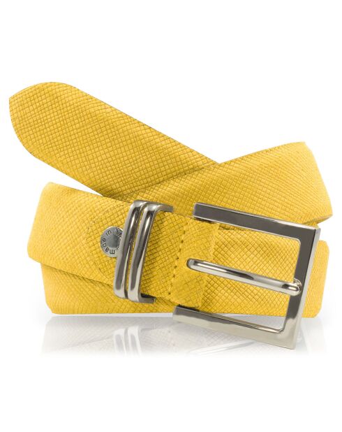 Ceinture en Cuir & Croute de Cuir moutarde