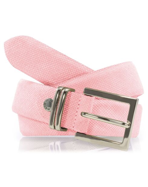 Ceinture en Cuir & Croute de Cuir rose