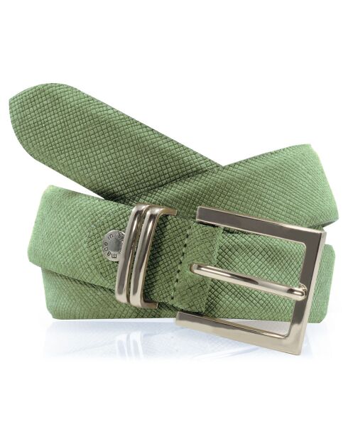 Ceinture en Cuir & Croute de Cuir verte
