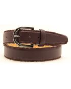 Ceinture en Cuir & Croute de Cuir bordeaux