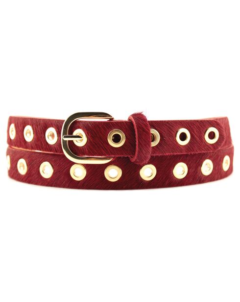 Ceinture en Cuir pleine fleur rouge