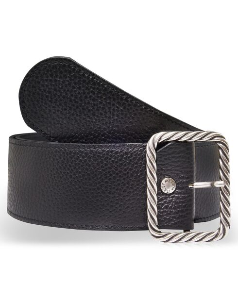 Ceinture en Cuir pleine fleur noire