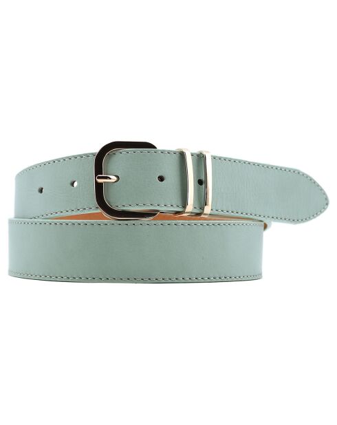 Ceinture en Cuir & Croute de Cuir acqua