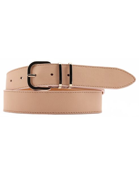 Ceinture en Cuir & Croute de Cuir rose