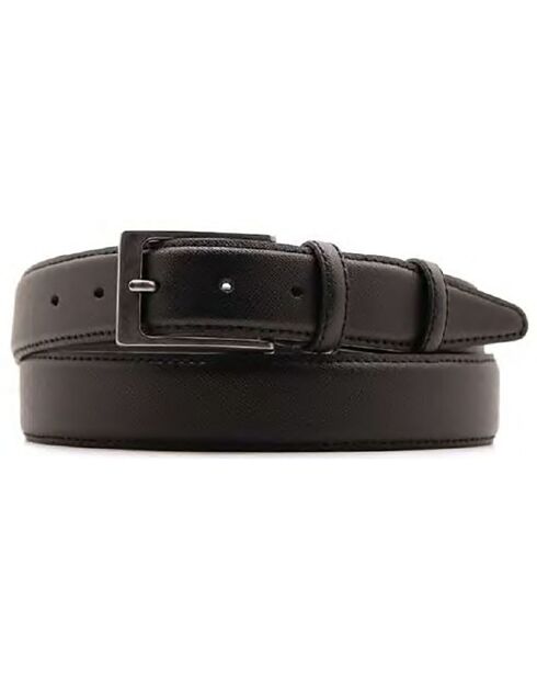 Ceinture en Cuir & Croute de Cuir noire