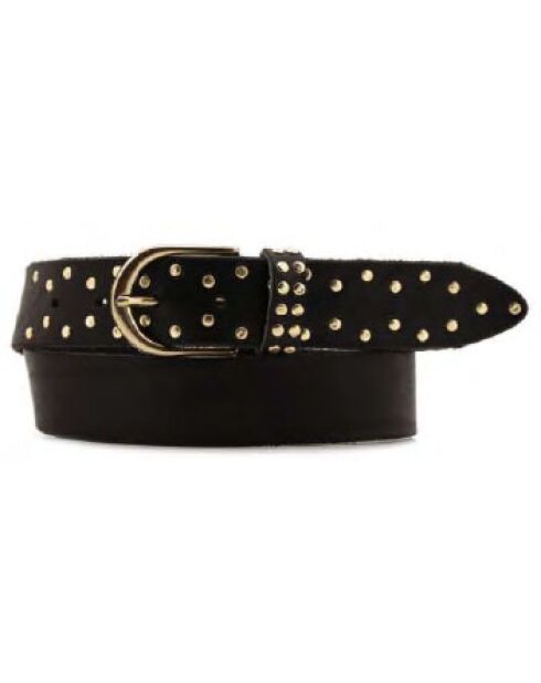 Ceinture en Cuir pleine fleur noire