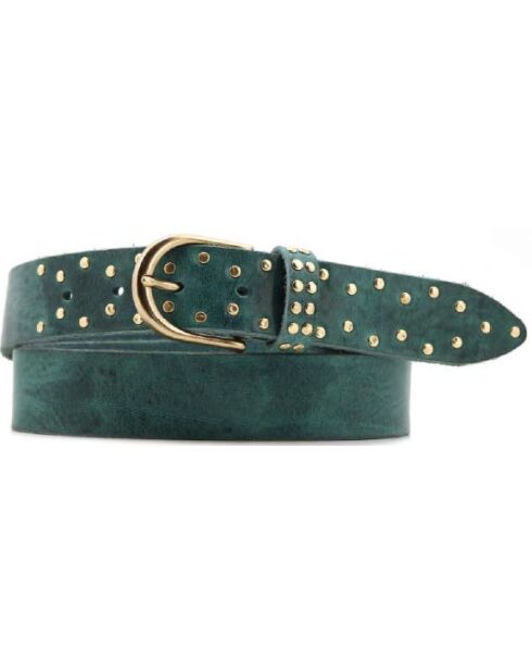 Ceinture en Cuir pleine fleur turquoise