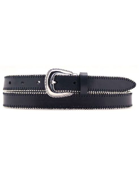 Ceinture en Cuir pleine fleur bleue
