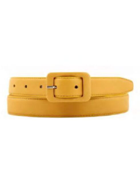 Ceinture en Cuir & Croute de Cuir moutarde