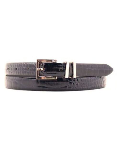 Ceinture en Cuir & Croute de Cuir bleue
