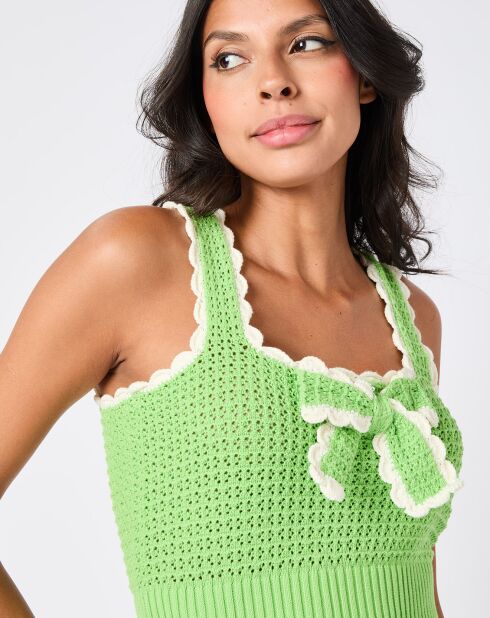 Crop top en maille Irène vert