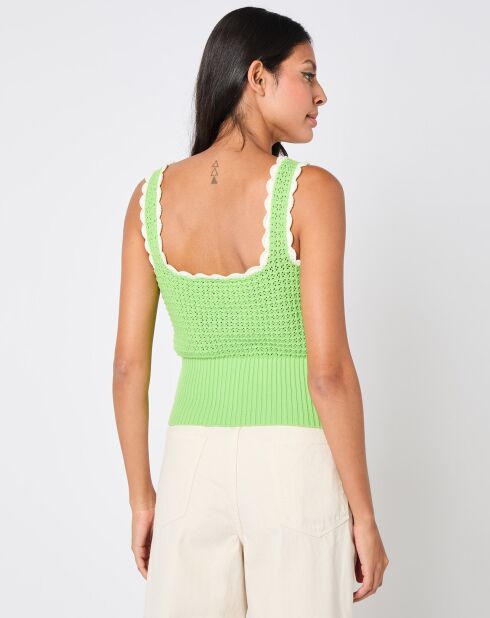 Crop top en maille Irène vert