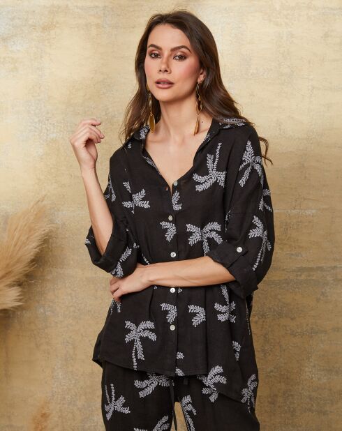 Chemise 100% Lin Robb noire