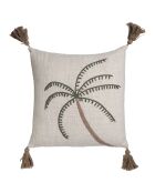 Coussin Palm beige/vert - 50x50 cm