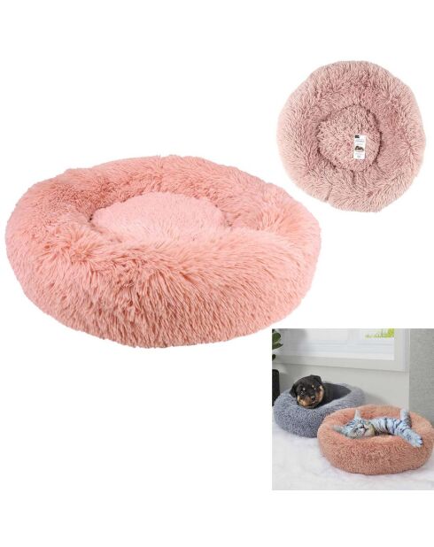 Coussin lit apaisant chat rose - 60x60x6 cm